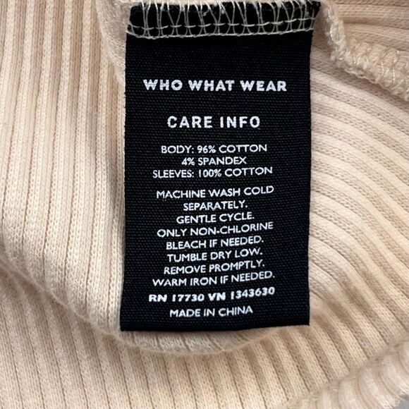 Who What Wear Blouse Small Ribbed Knit Modern Chic Contrast Puff Sleeve Top - Picture 8 of 10